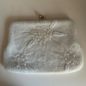 Beaded bridal clutch